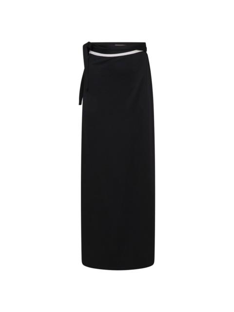 Y/Project Long Jersey Skirt in Black