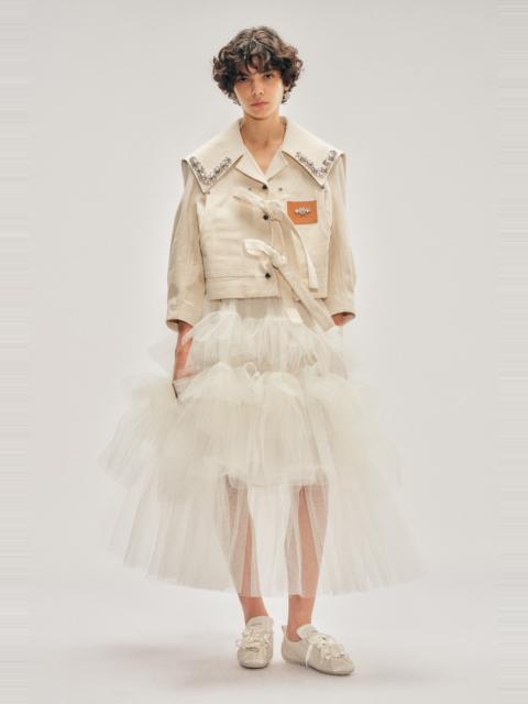Simone Rocha Embellished Cropped Sailor Collar Workwear Bow Jacket