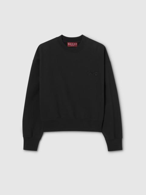 GUCCI Cotton jersey sweatshirt with embroidery