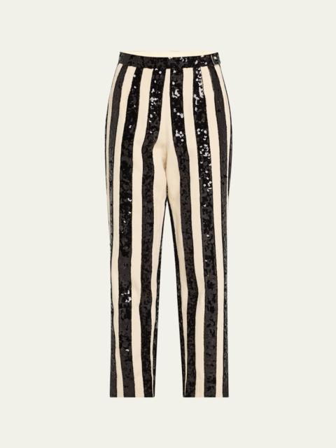 BODE Grandstand Hall Stripe Sequined Trousers