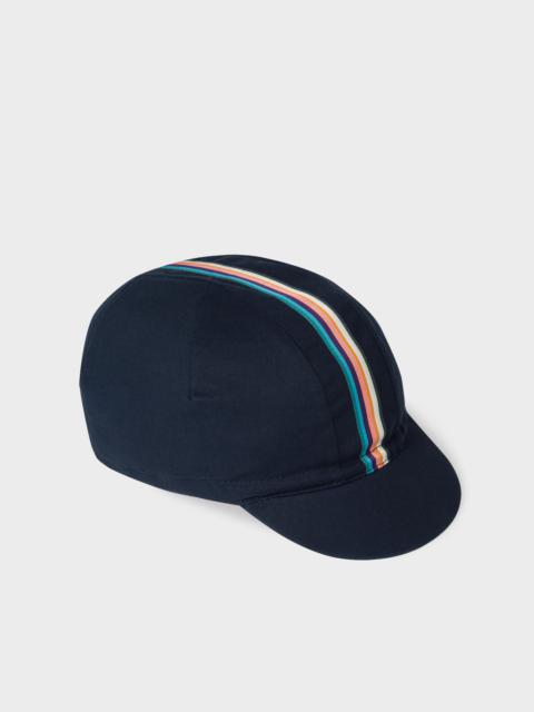 Paul Smith Navy Cotton Cycling Cap With 'Artist Stripe' Webbing
