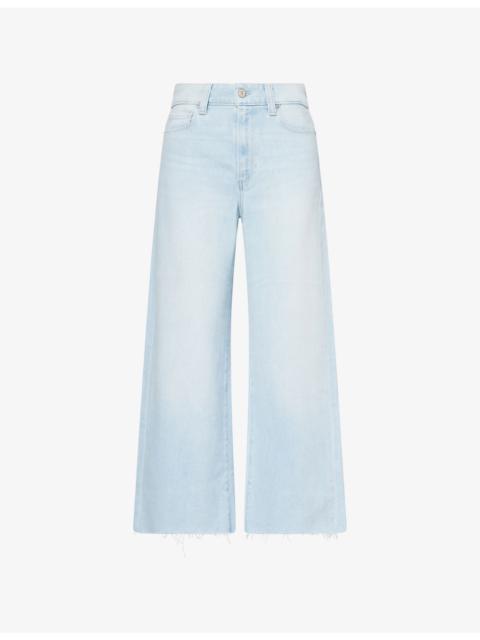 PAIGE Anessa Raw-Hem Wide-Leg Denim Jeans