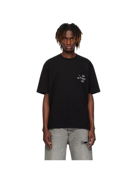 SOLID HOMME Black Embroidered T-shirt