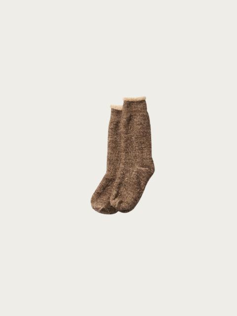 ROTOTO® Double Face Crew Socks "Merinowool & Brown OG" - Dark Brown / Brown