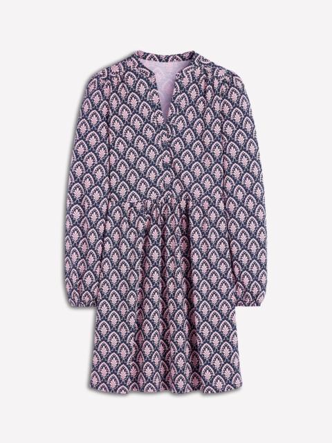 BODEN Amy Short Jersey Dress-Navy, Petal Terrace