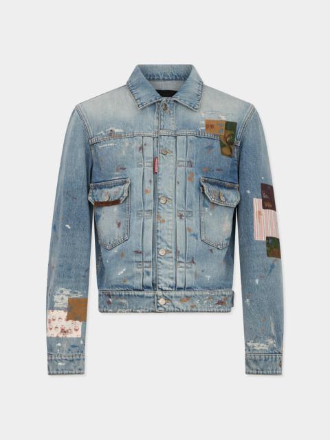 DSQUARED2 MEDIUM MANIFESTO WASH REBEL JEAN JACKET