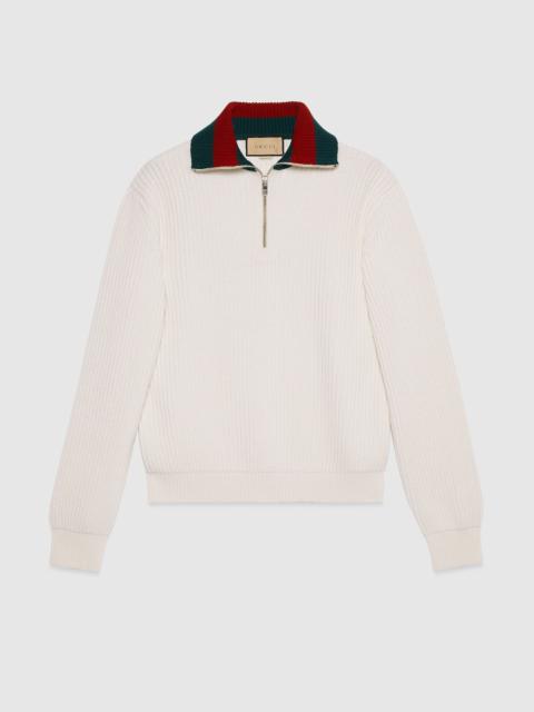 GUCCI Knit wool sweater with Web