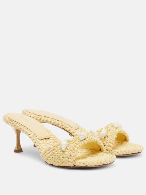 MACH & MACH Embellished crochet mules
