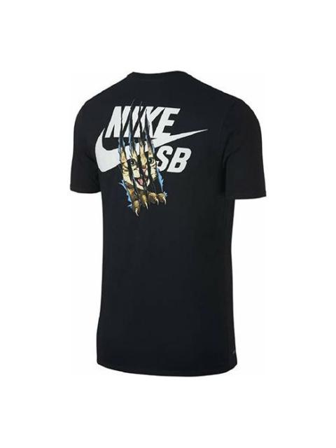 Nike Nike SB 고양이 찰상 캐주얼 스포츠 Breathable 짧은 소매 검정 816369-010