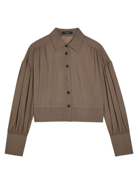 JOSEPH Joseph Anais Cropped Wool-blend Shirt