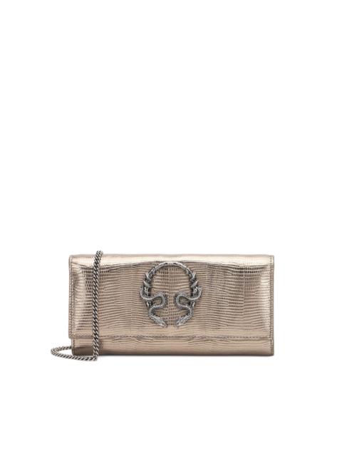 Roberto Cavalli metallic reptile-effect wallet