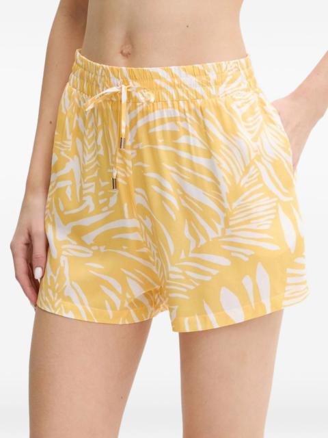 MELISSA ODABASH Annie leaf-print drawstring shorts