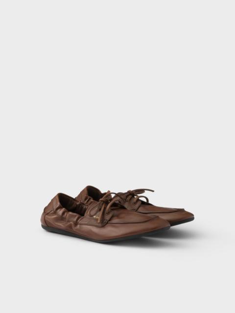Prada Shuffle antiqued leather boat shoes