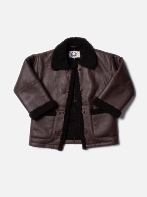 Nudie Jeans Eva Shearling Coat Dark Brown