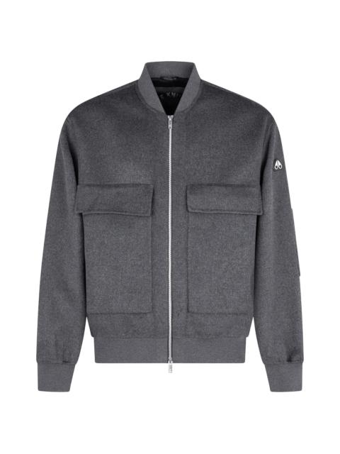 MOOSE KNUCKLES Men's Alder Wool Bomber Jacket - Black With Charcoal