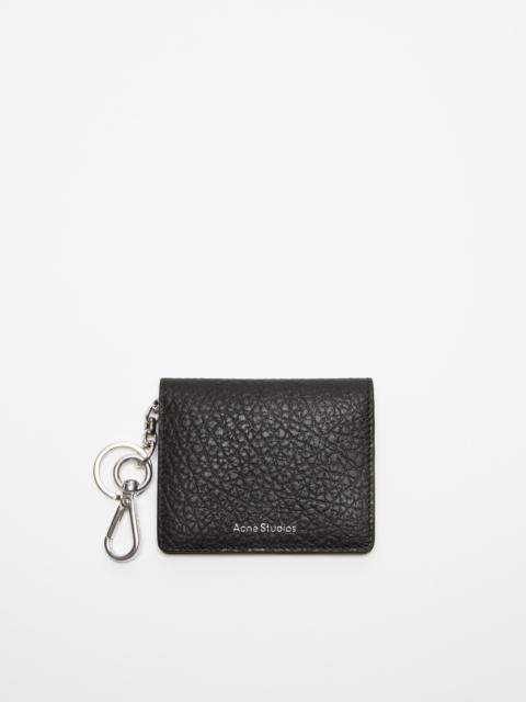 Folded leather wallet - Black