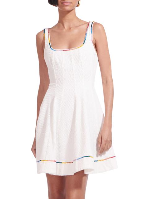STAUD Women's Wells Embroidered Minidress - White