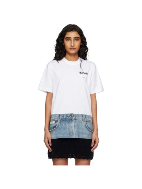 Moschino White Printed Organic Cotton Jersey T-shirt