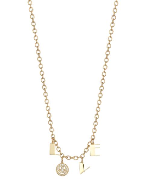 SYDNEY EVAN Women's Happy Love Pure 14K Yellow Gold & Diamond Charm Necklace - Gold