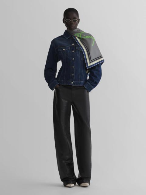 MUGLER washed hourglass round denim jacket
