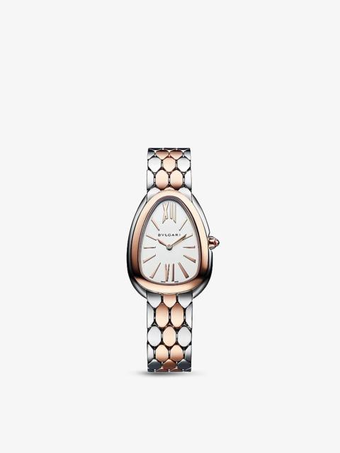 Serpenti Seduttori 18ct rose-gold and stainless-steel quartz watch