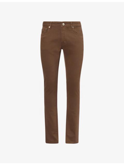 CORNELIANI Regular-Fit Tapered-Leg Cotton Chino Trousers