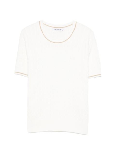 LACOSTE cable-knit T-shirt