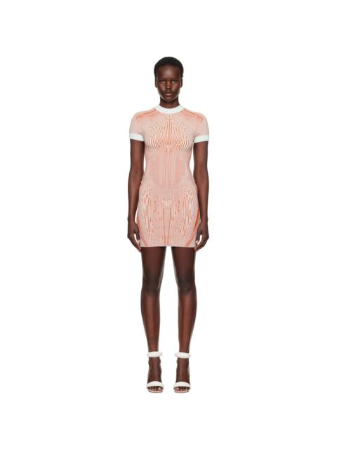 Jean Paul Gaultier Orange & Green 'The Morphing Pinstripes Jacquard' Minidress
