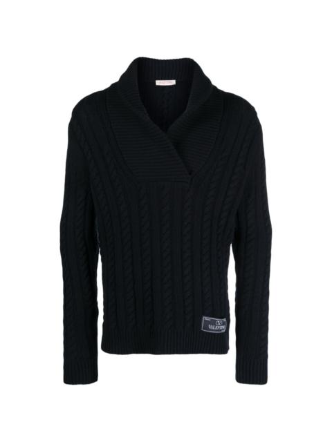 Valentino cable-knit virgin wool jumper