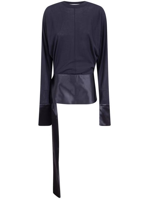 DARKPARK 'Luna' Jersey Top With Dropped Satin Details