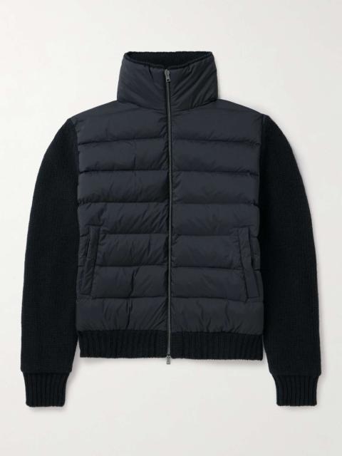 Quilted Padded Shell and Virgin Wool and Cashmere-Blend Down Jacket