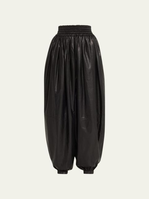 Marc Jacobs High-Waist Gathered Leather Pants