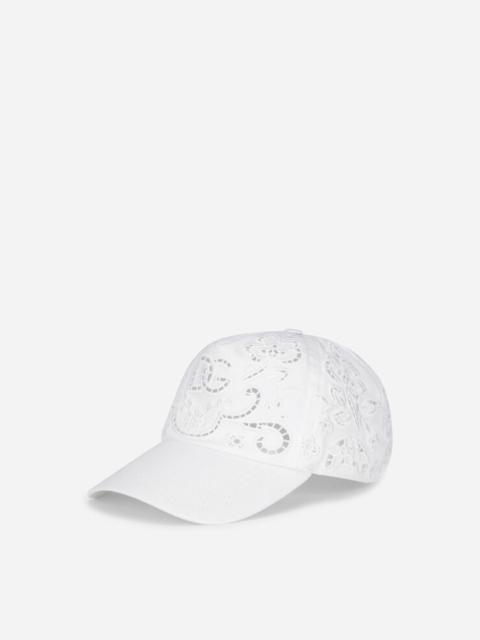 Dolce & Gabbana Drill hat with cut-out embroidery