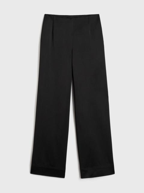 Contrast satin trousers black