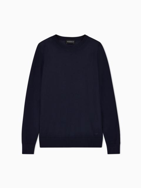 EMPORIO ARMANI Crew-neck 점퍼에 순수한 처녀 모직