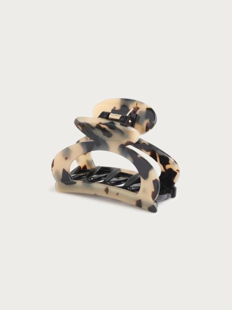 J.CREW Rounded open-sided hair clip in Italian tortoise