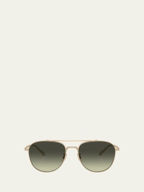 Oliver Peoples Rivetti Titanium Aviator Sunglasses