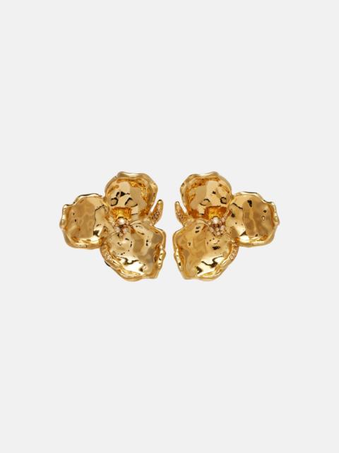 Oscar de la Renta Blossom crystal-embellished earrings