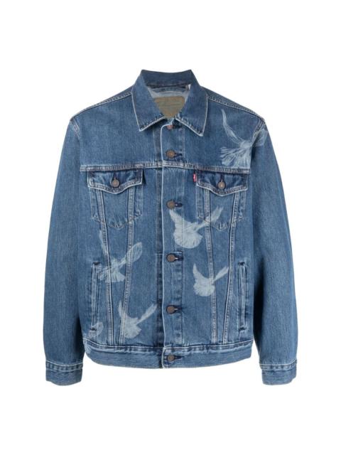 x 3.PARADIS bird-print denim jacket