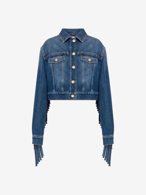Moschino CROPPED JACKET WITH FRINGES