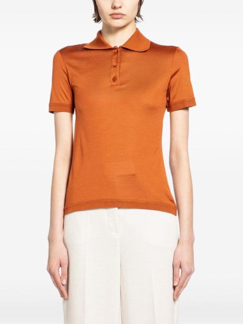 Max Mara short-sleeve silk polo shirt