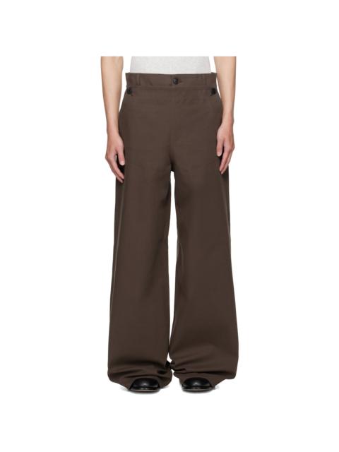 Dries Van Noten Brown Overlay Trousers