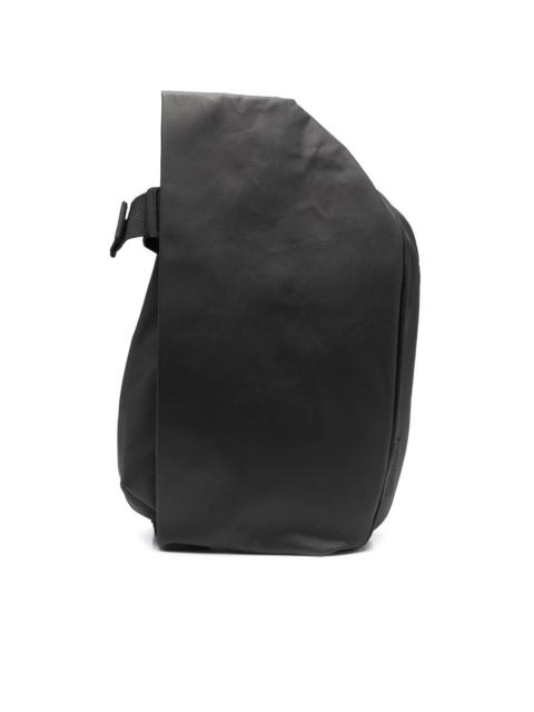 zip-up asymmetric backpack