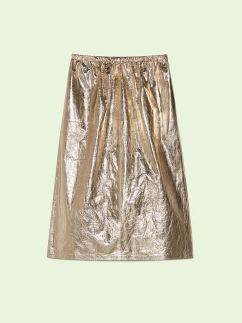 GUCCI Metallic leather skirt