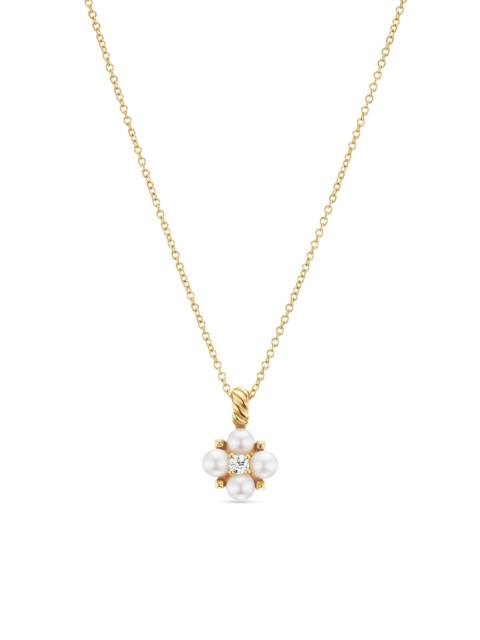 DAVID YURMAN Women's Petite Modern Renaissance Pearl Necklace in 18K Yellow Gold with Center Diamond, 7.8MM - Ako
