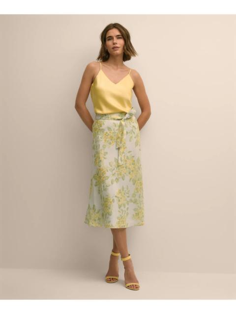Brooks Brothers Linen A-Line Waist-Tie Skirt