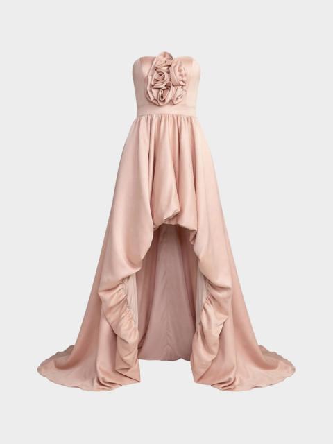 MAC DUGGAL 3D Rosette Satin Ballon Gown