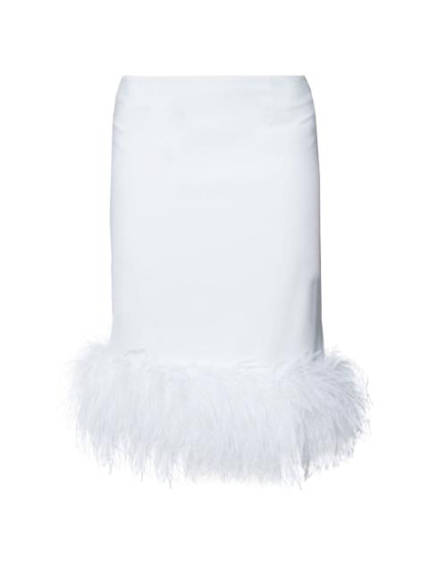 16ARLINGTON Wile feather-trim midi skirt