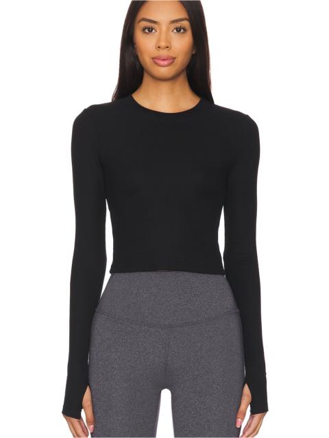 SPLITS59 Louise Rib Long Sleeve Crop Top