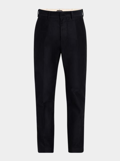 TOM FORD Men's Brushed Cotton-Satin Chino Pants